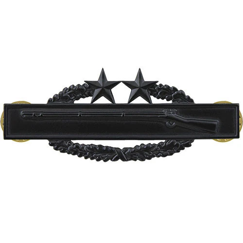 Army Badge: Combat Infantry Third Award - black metal