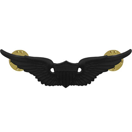 Army Badge: Aviator - regulation size, black metal