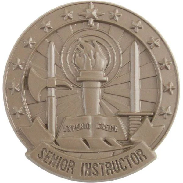 Army Identification Badge Subdued Metal: Senior Instructor - Brown