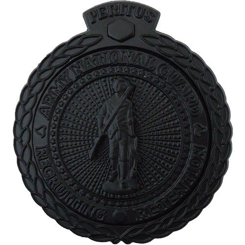 Army ID Badge: ARNG Recruiting and Retention: Master - black metal