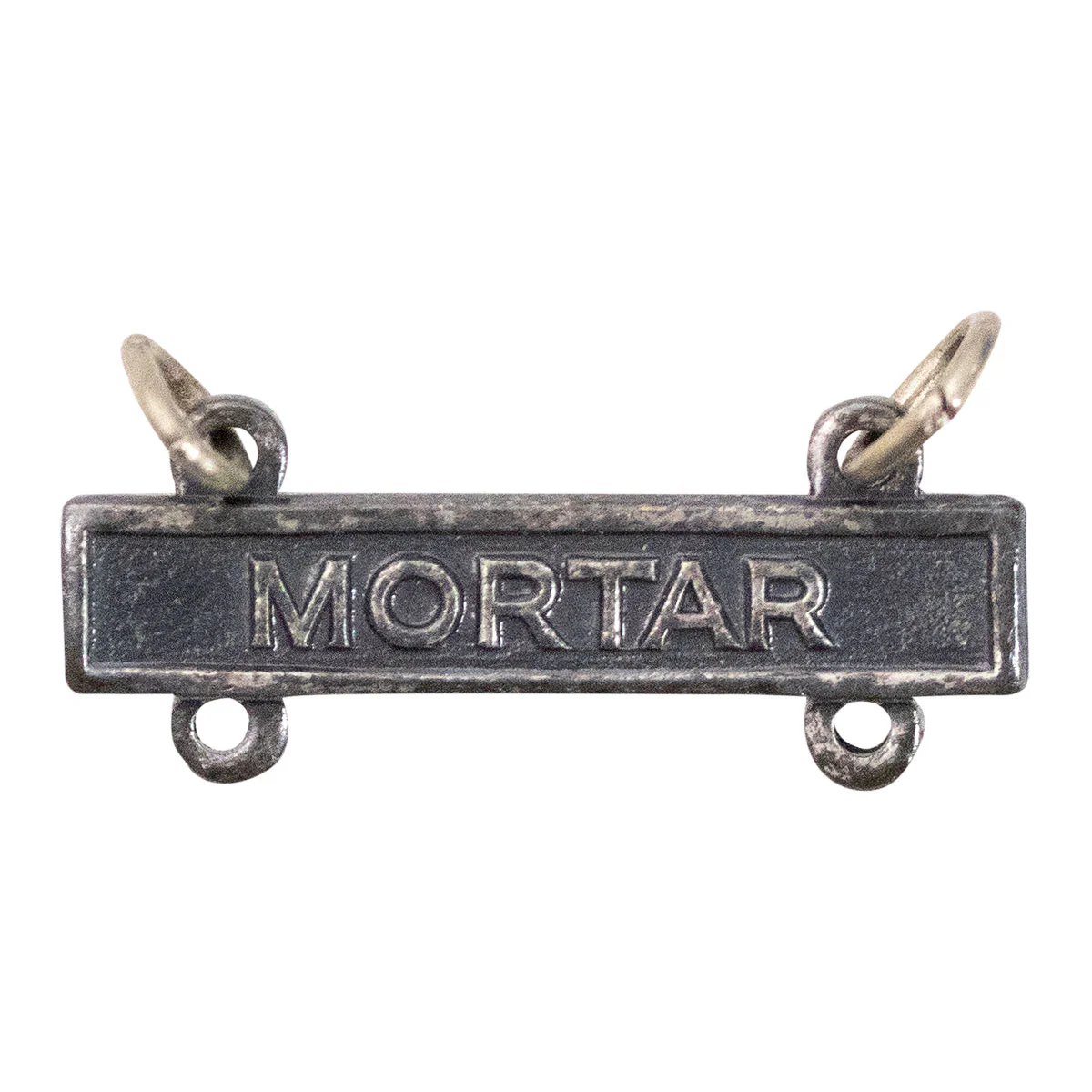 Army Qualification Bar: Mortar - silver oxidized finish