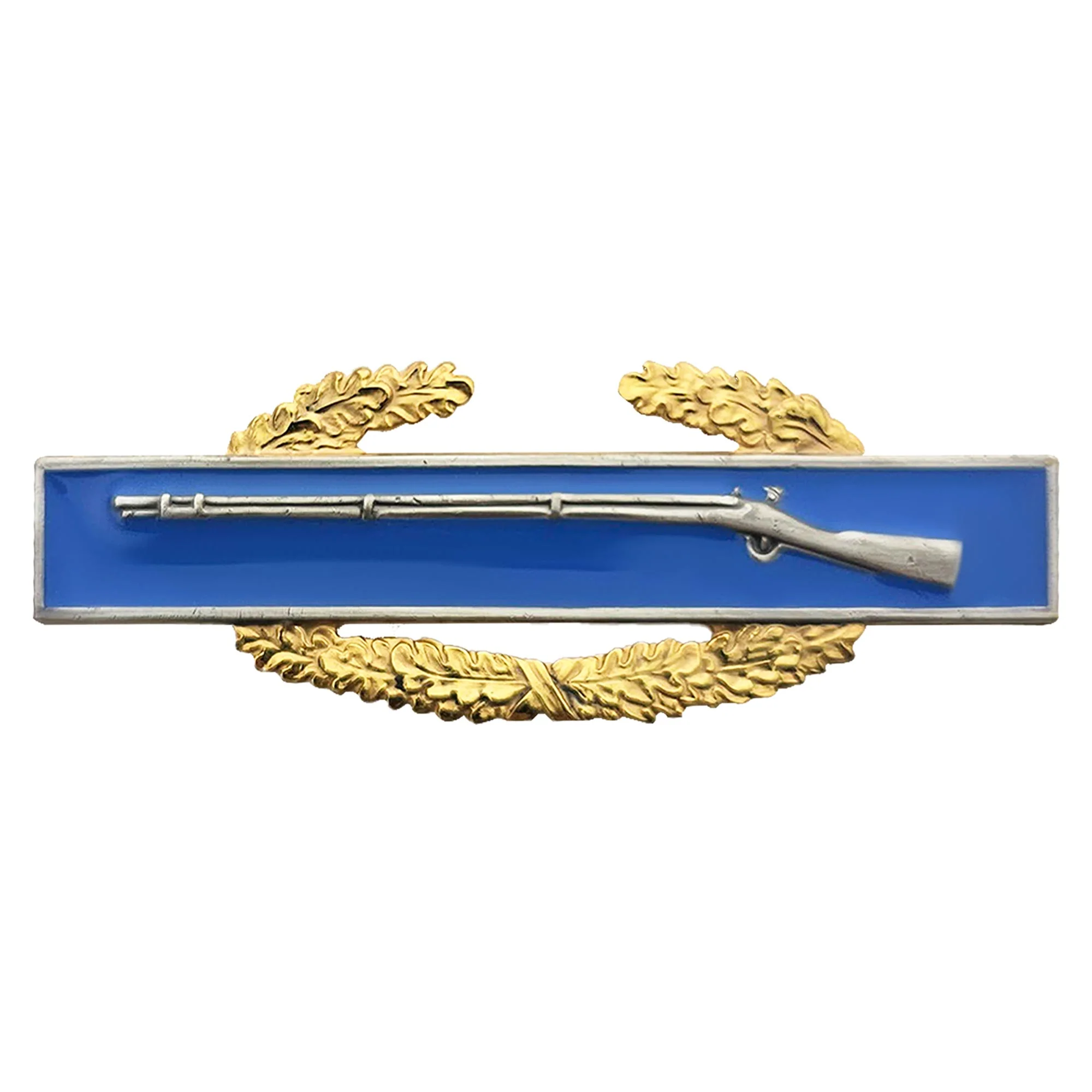 Army Badge: Master Combat Infantry First Award - regulation size, silver oxidized