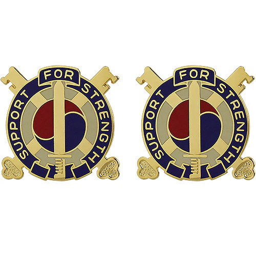 Army Crest: 142nd Support Battalion - Support for Strength
