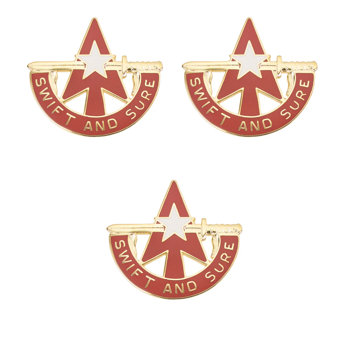 Army Crest: 32nd Air Defense Artillery, set of 3 - SWIFT SURE
