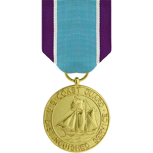Full Size Medal: Coast Guard Distinguished Service - 24k Gold Plated