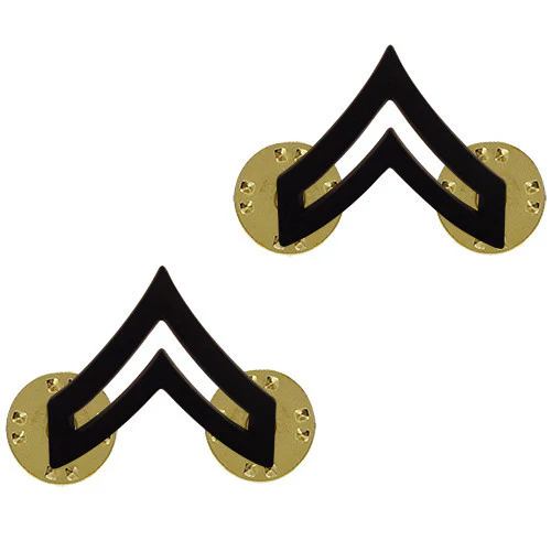 Army Chevron: Corporal: CPL - black metal