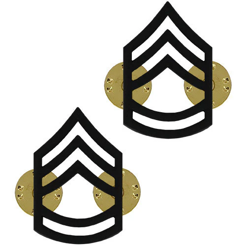 Army Chevron: Sergeant First Class - black metal