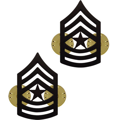 Army Chevron: Sergeant Major - black metal