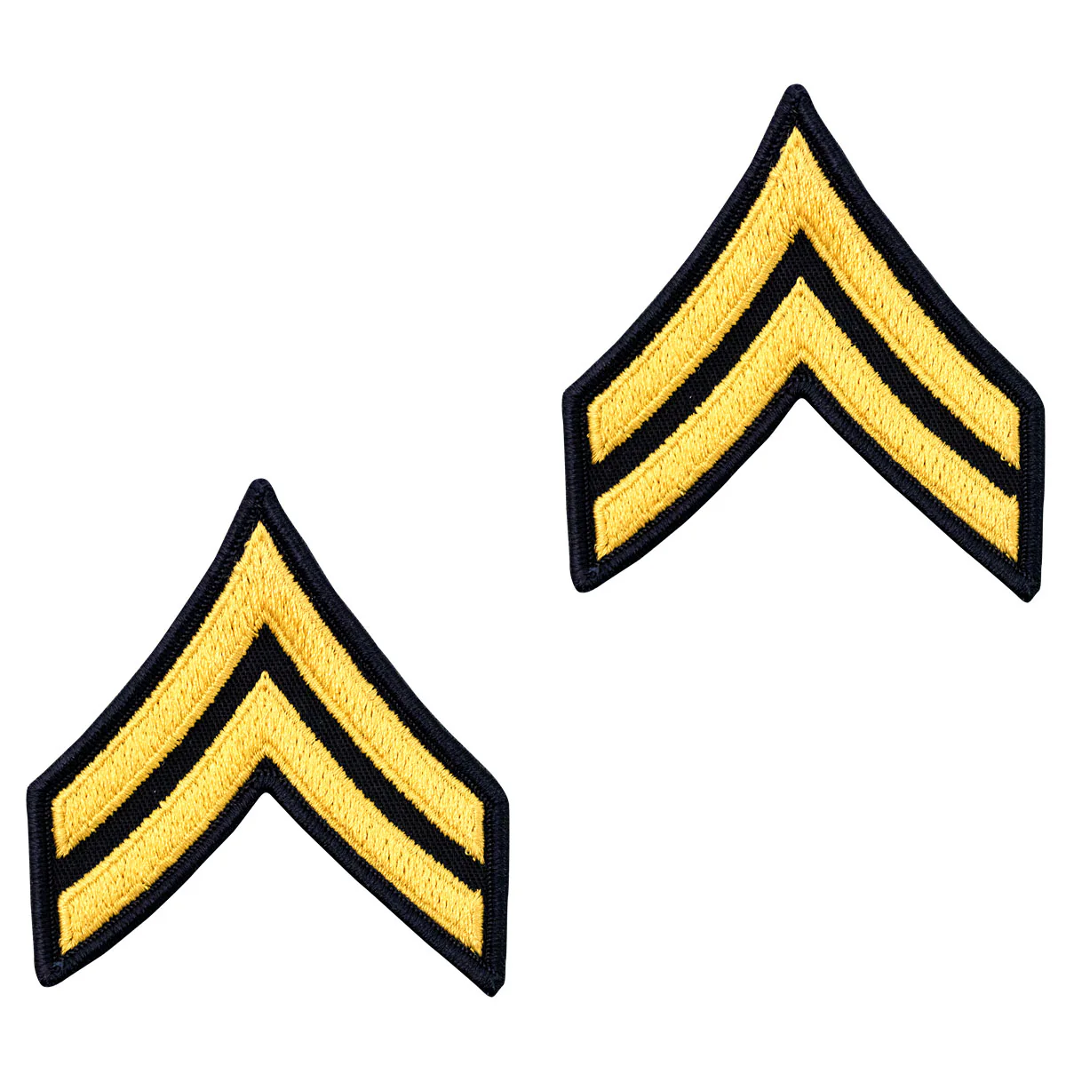 Army Chevron: Corporal - gold embroidered on blue, male