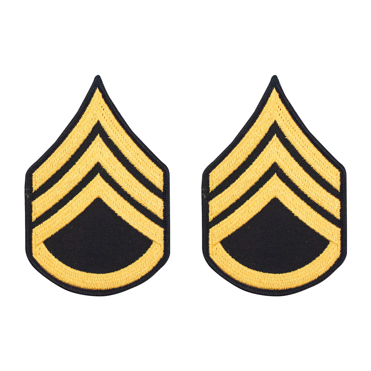 Army Chevron: Staff Sergeant - gold embroidered on blue, male