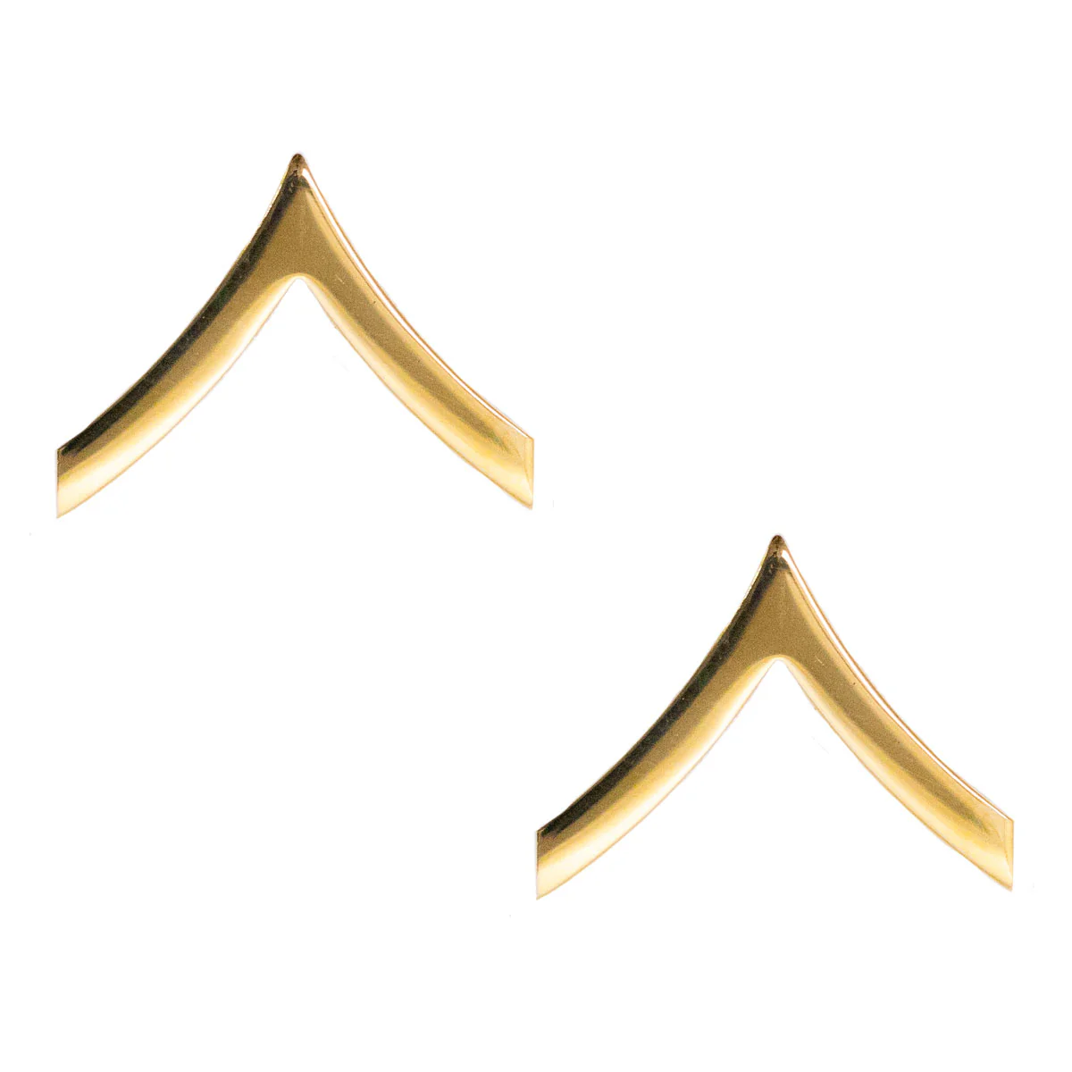 Army Chevron: Private - Brass metal