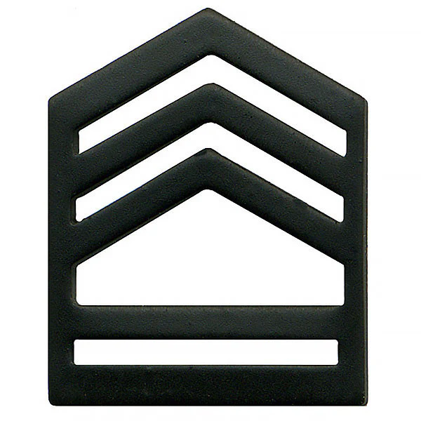 Army ROTC Chevron: Sergeant First Class Senior Division - black metal