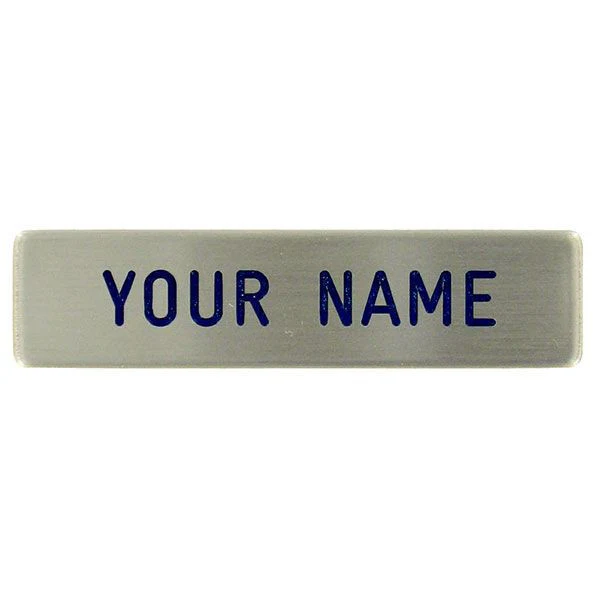 CAP Metal Name Plate: Single Line - silver brushed