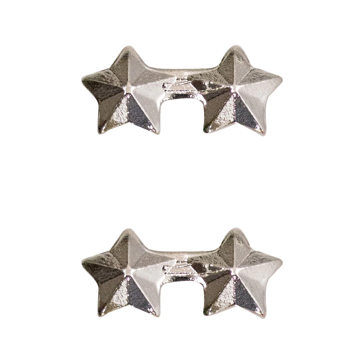 Ribbon Attachments: Two 3/16" Stars Mounted on a Bar - silver