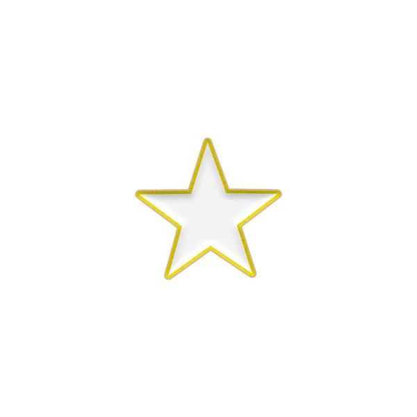 Ribbon Attachment: 3/8" Gold Star with White inlay