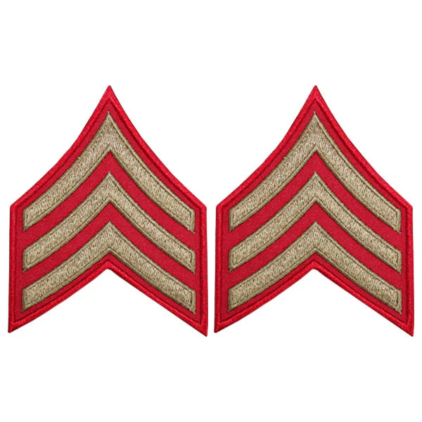 CAP WWII Stripe: Sergeant (Gold on Red)
