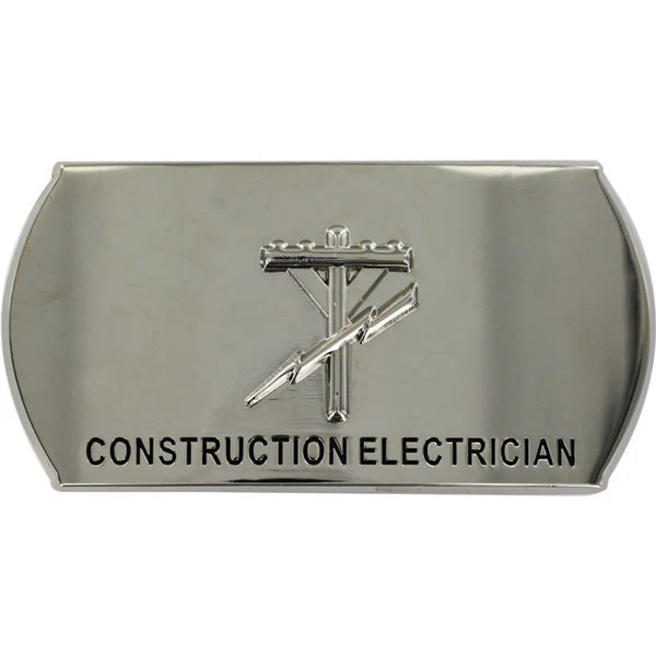 Navy Enlisted Specialty Belt Buckle: Construction Electrician: CE