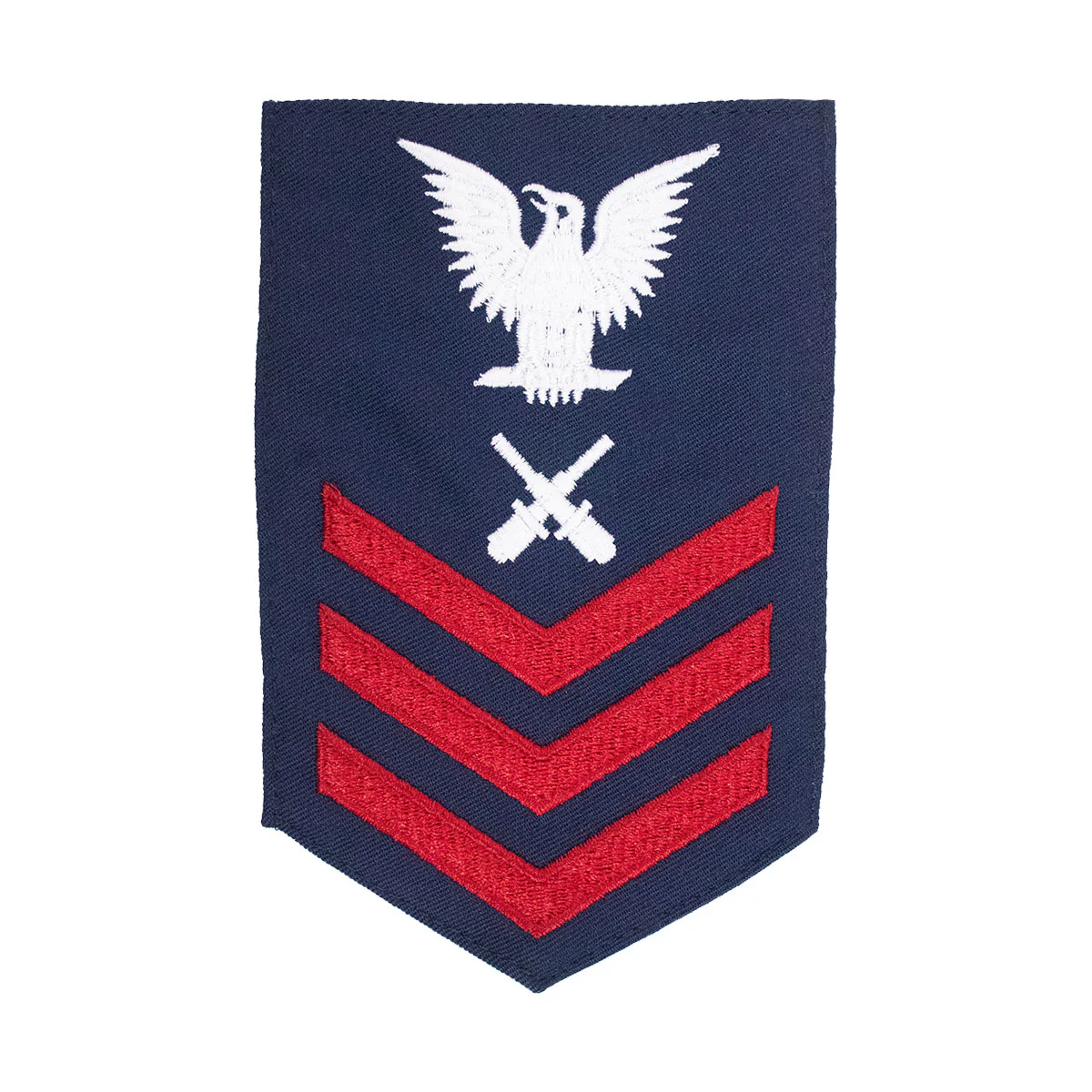 Coast Guard E6 Rating Badge: GUNNERS MATE  - Blue