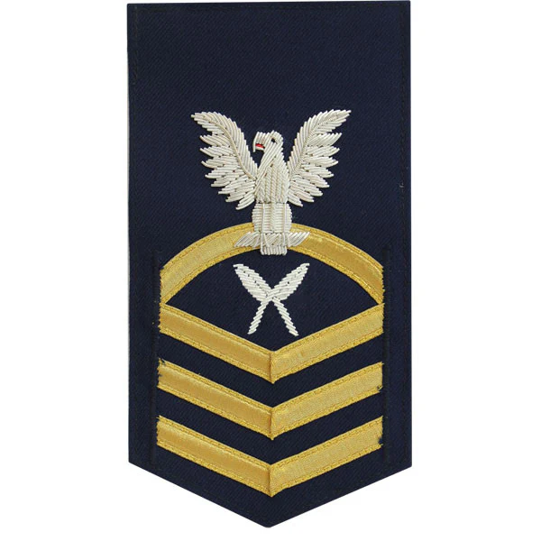 Coast Guard E7 Rating Badge:  Yeoman  "YN" - blue
