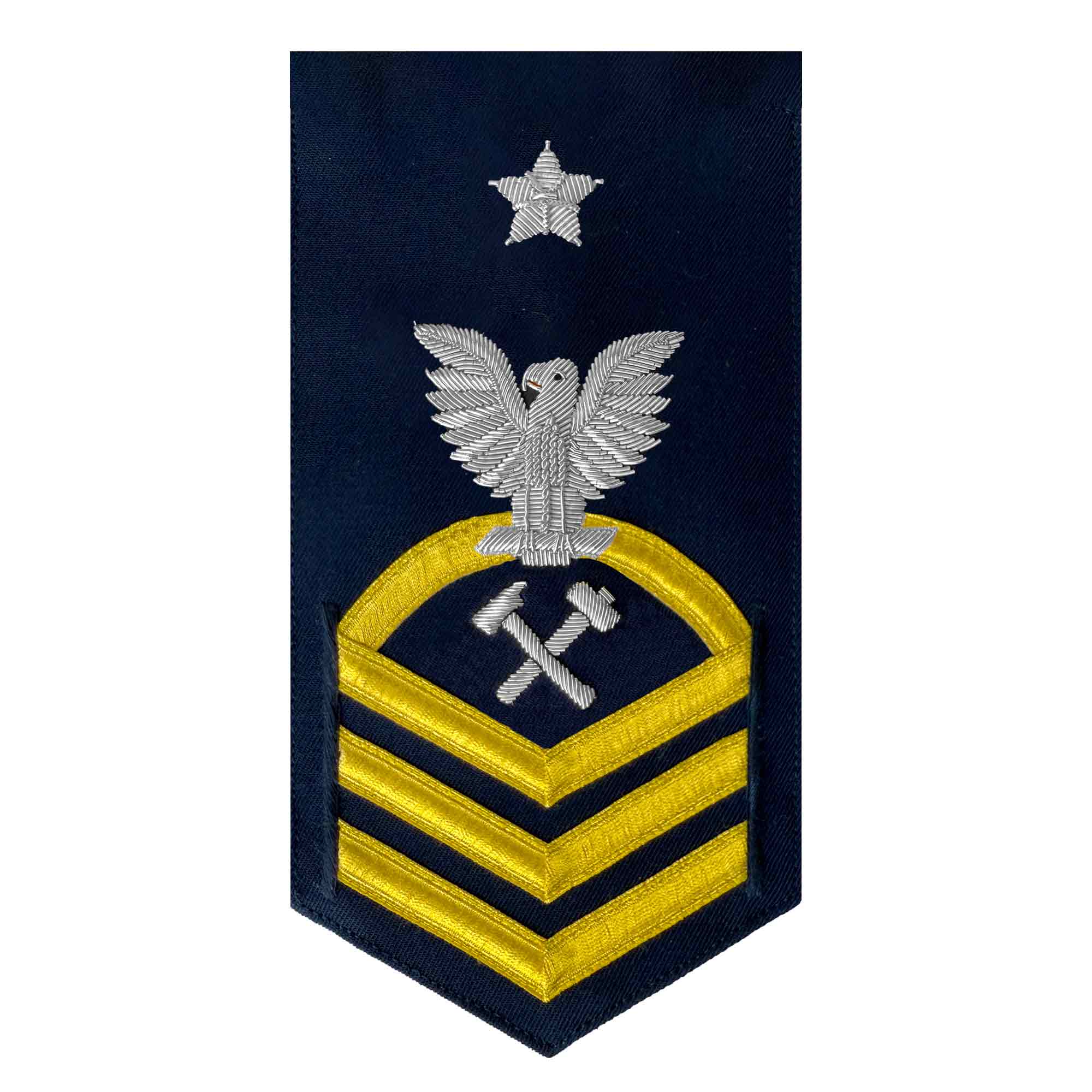 Coast Guard E8 Rating Badge:  Damage Controlman "DC" - blue