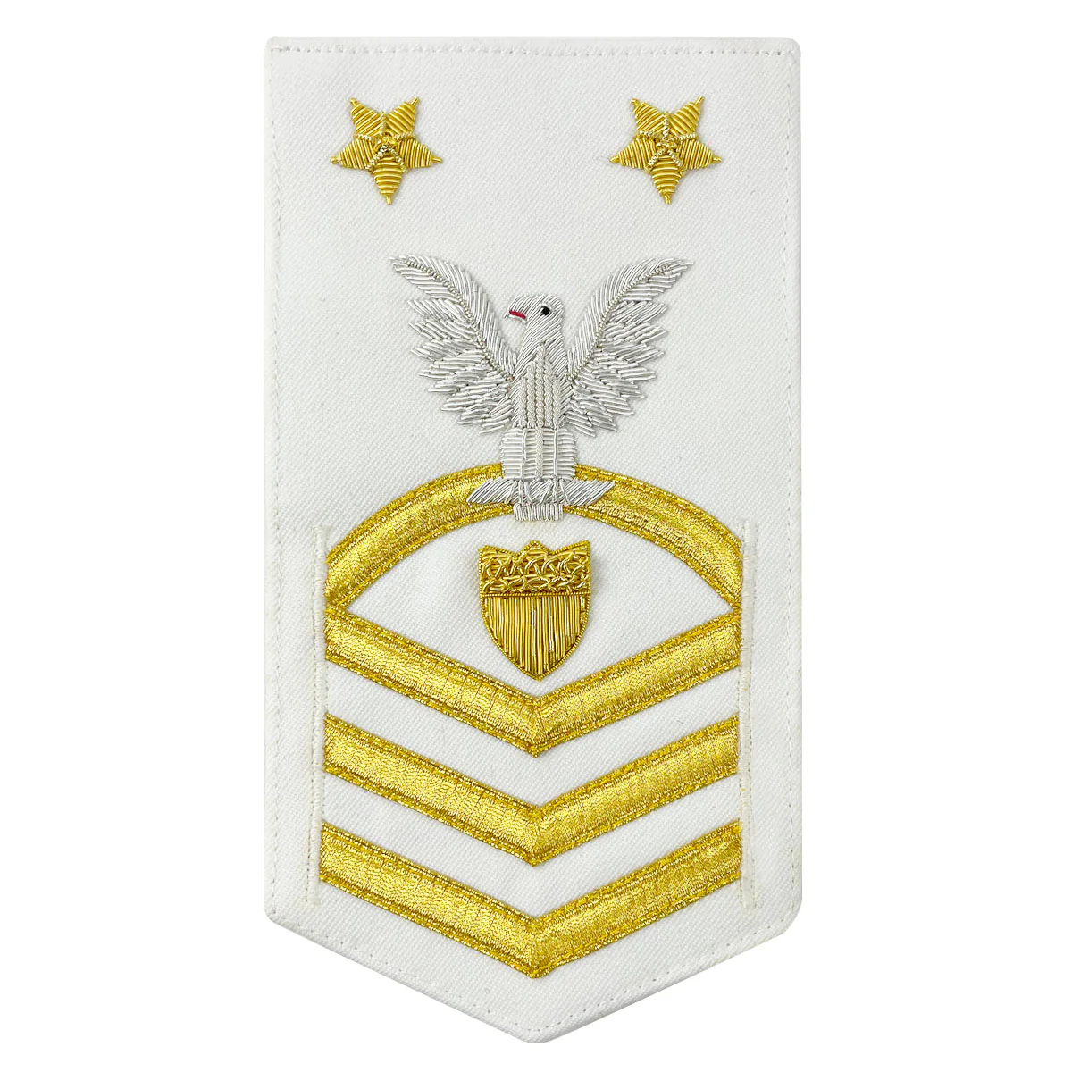 Coast Guard E9 Rating Badge:  Area Command Master Chief "ACMC" - WHITE