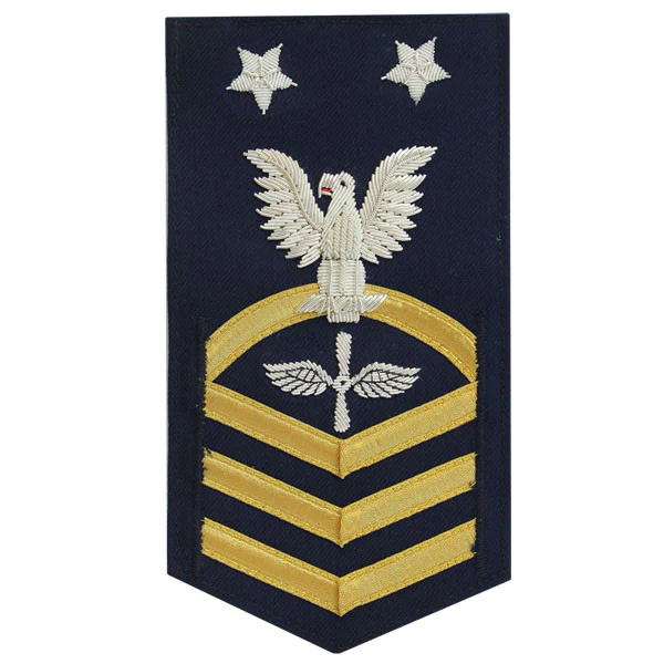Coast Guard E9 Rating Badge:  Aviation Maintenance Technician "AMT" - blue