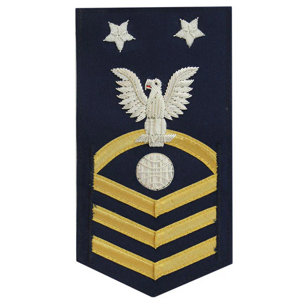 Coast Guard E9 Rating Badge:  Electrician Mate "EM" - blue