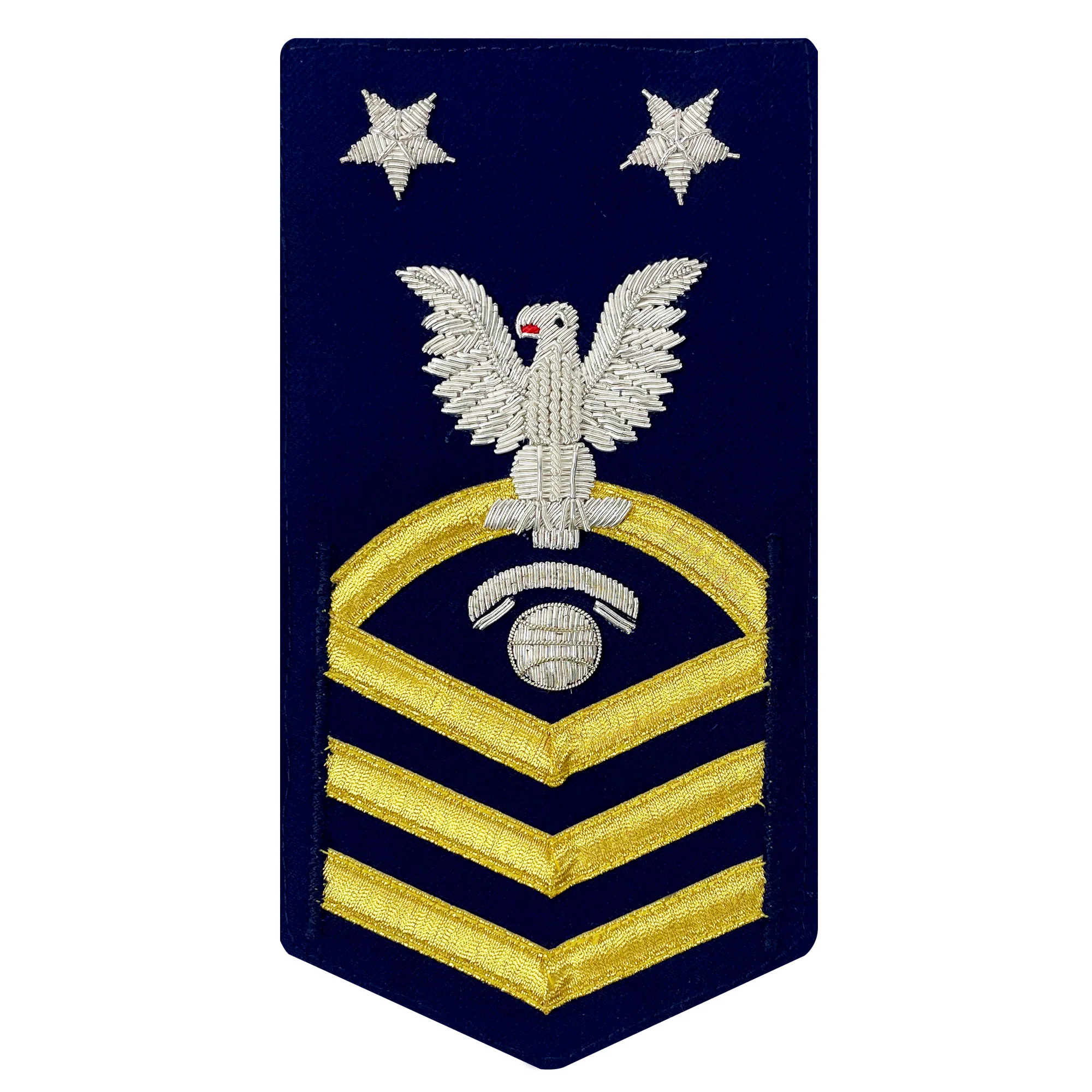 Coast Guard E9 Rating Badge:  Information Specialist "IT" - blue