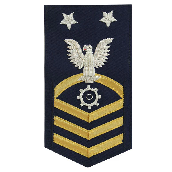 Coast Guard E9 Rating Badge:  Machinery Technician "MK" - blue