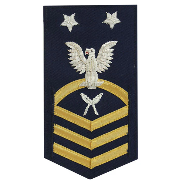 Coast Guard E9 Rating Badge:  Yeoman "YN" - blue