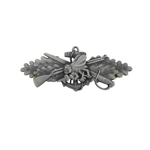 Navy Badge: Seabee Combat Warfare Specialist Enlisted - miniature, oxidized