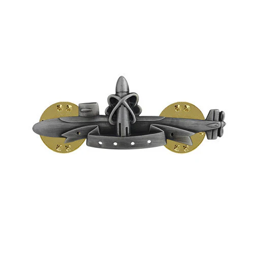 Navy Badge: Submarine SSBN Deterrent Patrol - miniature, oxidized