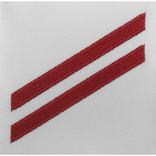 Navy E2 Rating Badge: Fireman Apprentice - red chevrons on white CNT