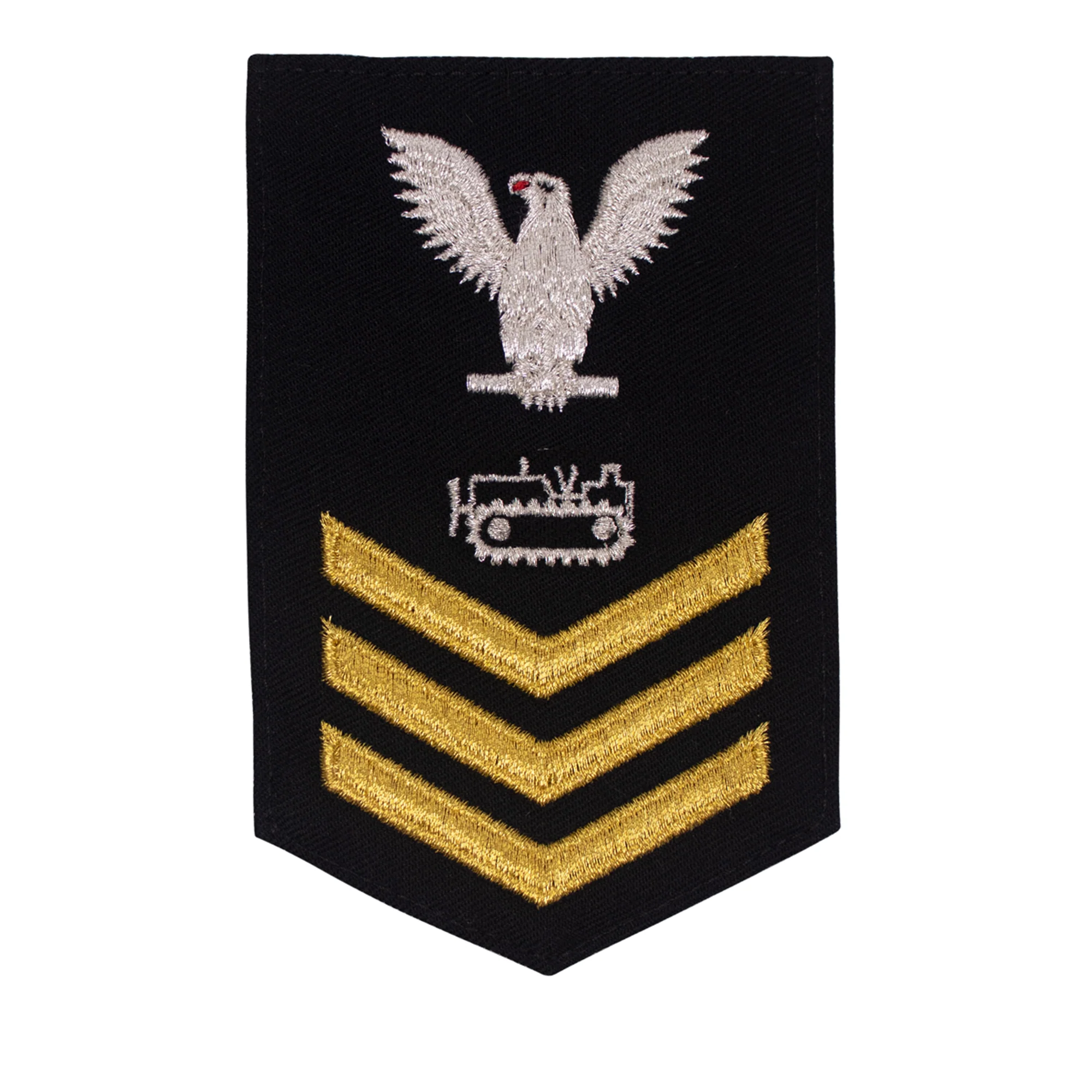 Navy E6 FEMALE Rating Badge: Equipment Operator - New Serge for Jumper