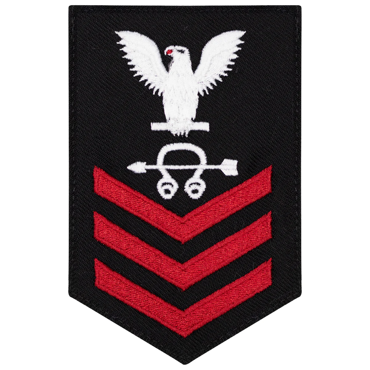 Navy E6 FEMALE Rating Badge: Sonar Tech - New Serge for Jumper