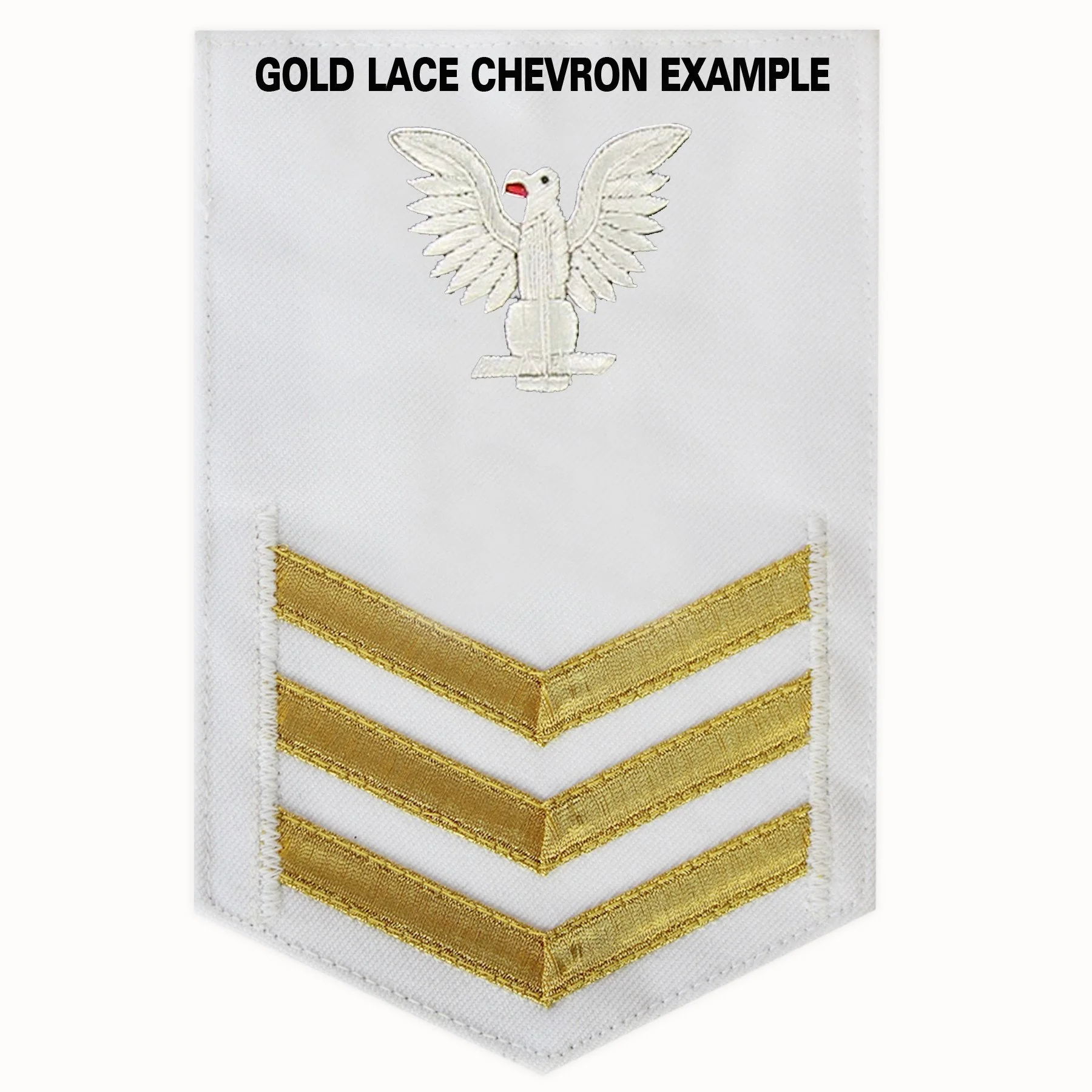 Navy E6 FEMALE Rating Badge: Sonarman - white