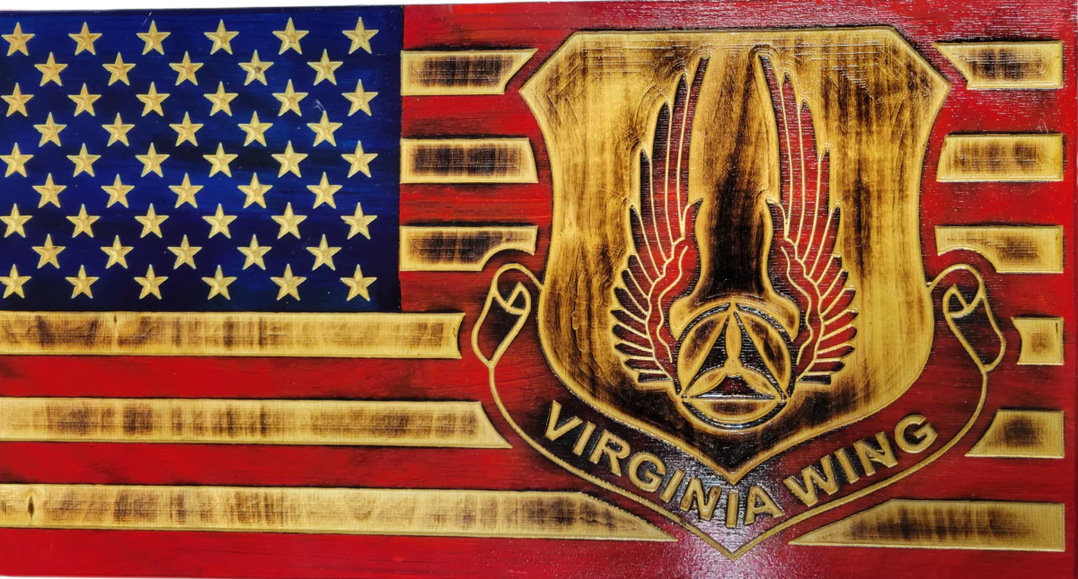 CAP Wooden US Flag with logo