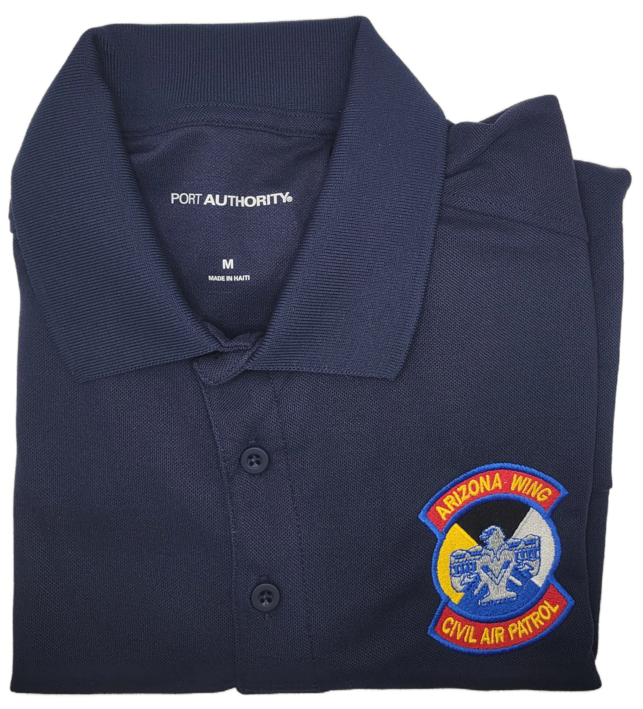 Civil Air Patrol Leisure Shirt: Polo (Navy Blue) with Wing/Region Emb Male