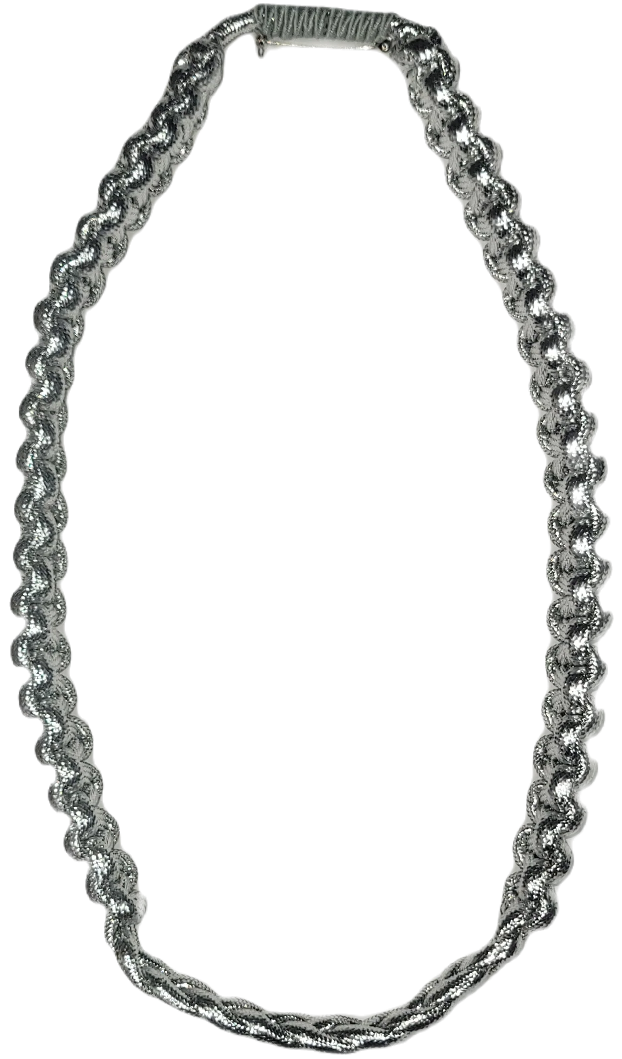Shoulder Cord: 2723 Interwoven Silver Nylon