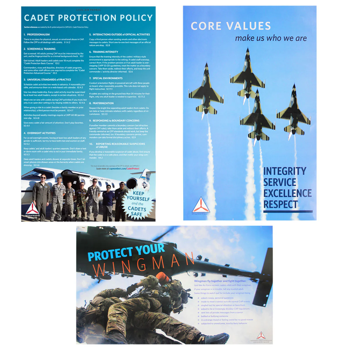 Civil Air Patrol: Cadet Protection Policy Posters (set of 3)
