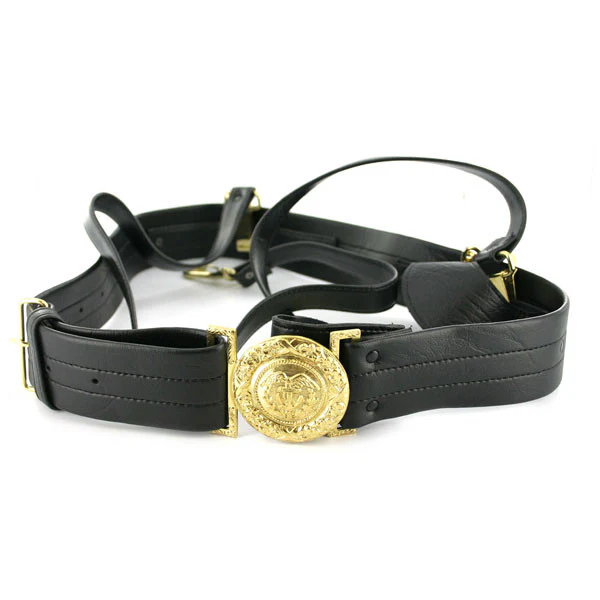 Coast Guard Sword Belt: Vinyl with Gold Buckle