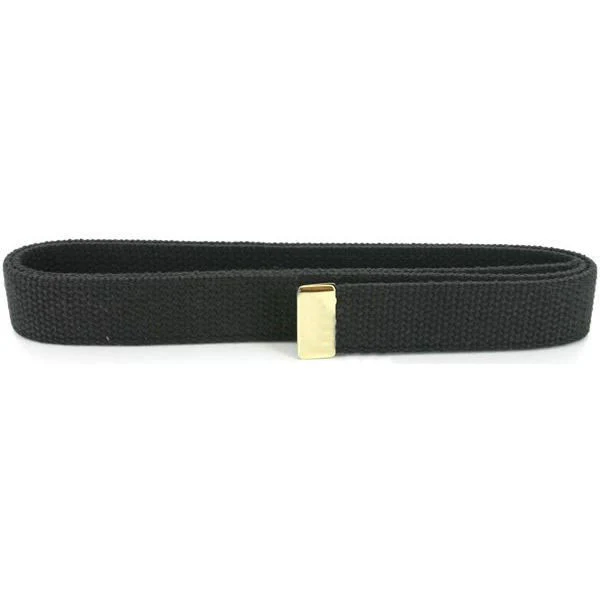 Belt: Black Cotton with 24k Gold Tip - male