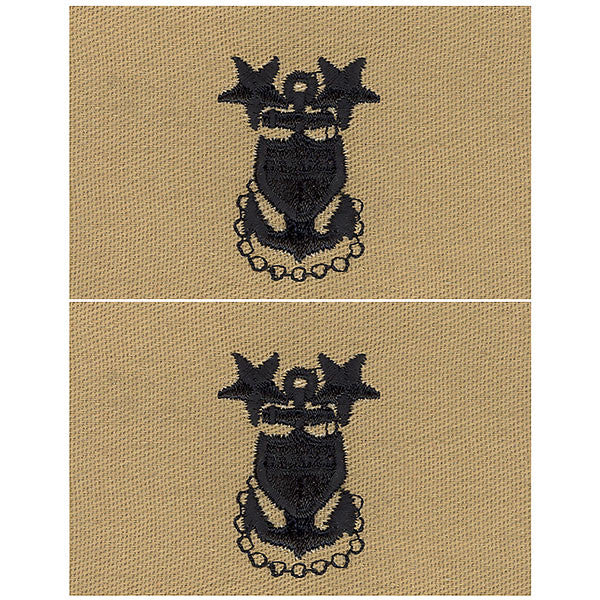 Coast Guard Embroidered Collar Device: E9 CPO: Master - desert (NON-RETURNABLE)