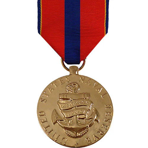 Full Size Medal: Navy Reserve Meritorious Service - 24k Gold Plated