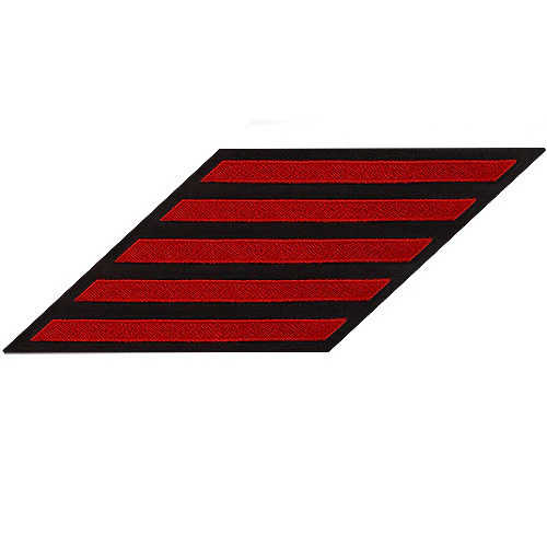 Coast Guard Hash Marks: Enlisted - Red on Blue Serge, Set of 5