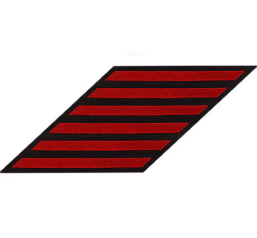 Coast Guard Hash Marks: Enlisted - Red on Blue Serge, Set of 6