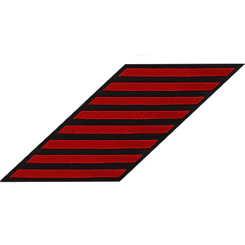 Coast Guard Hash Marks: Enlisted - Red on Blue Serge, Set of 8