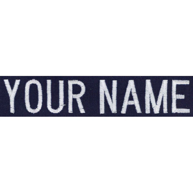 Coast Guard Name Tape: Individual - name embroidered on blue Ripstop