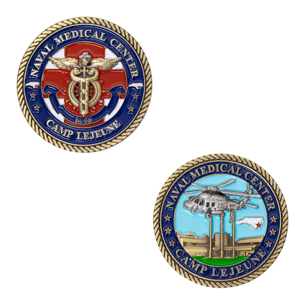 Coin: 1 3/4" Naval Medical Center Camp Lejeune