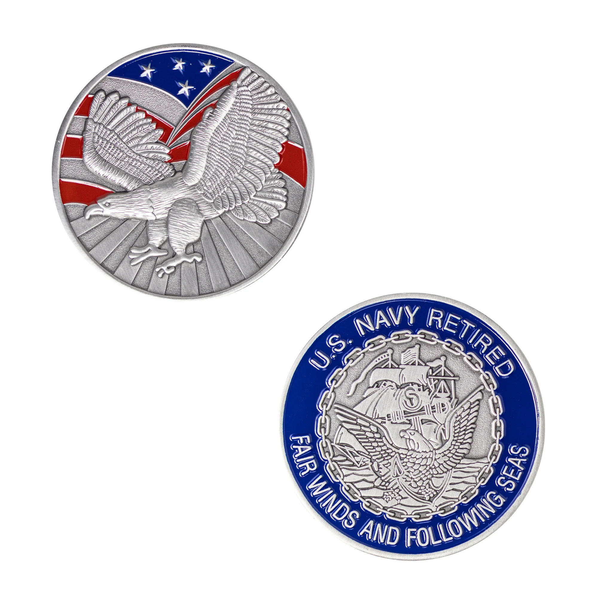 Navy Coin: 1-3/4" U.S. Navy Retired